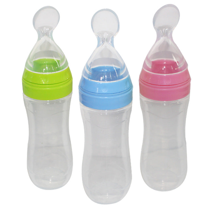 Silicone Baby Spoon Bottle Feeder for First Solid Foods