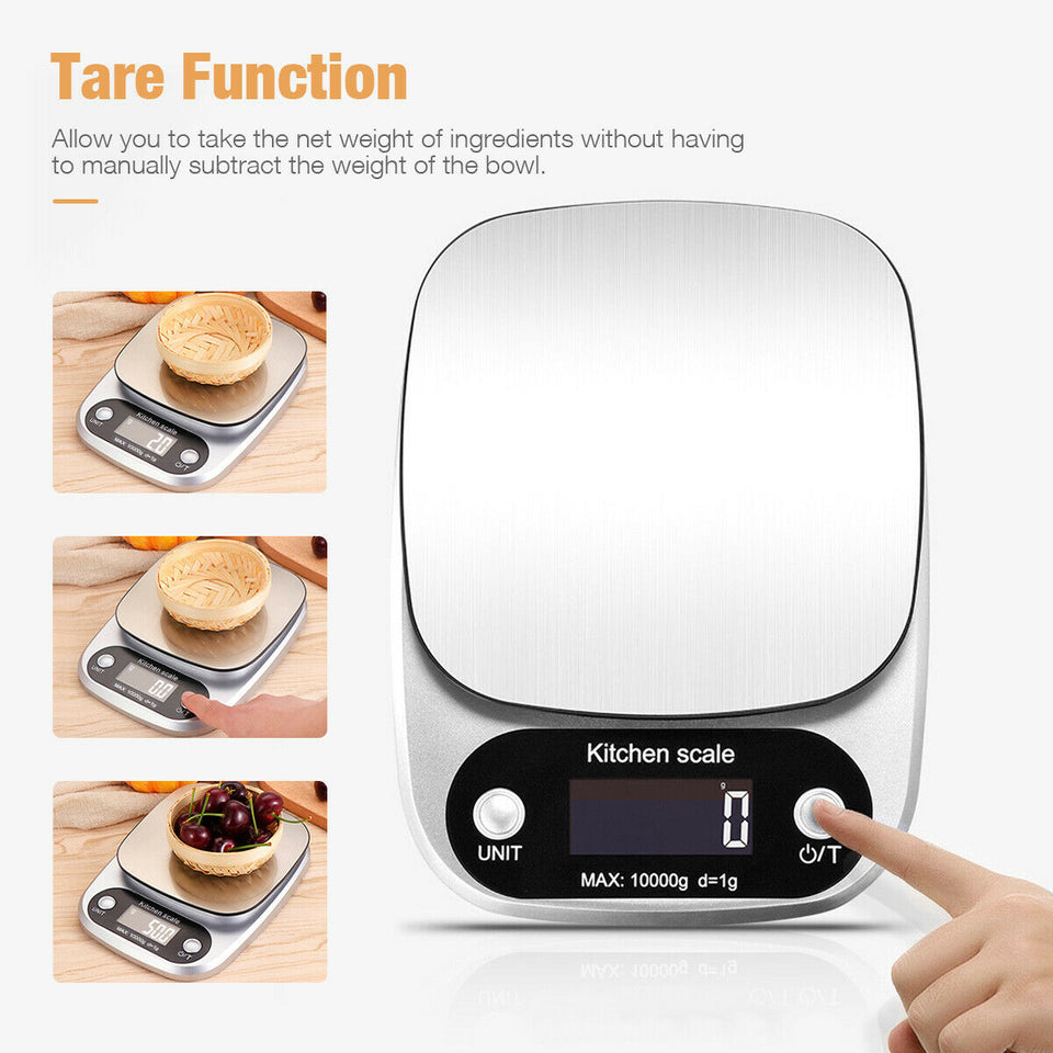 Digital Kitchen Food Scale 22lb – 1g Precision Stainless Steel