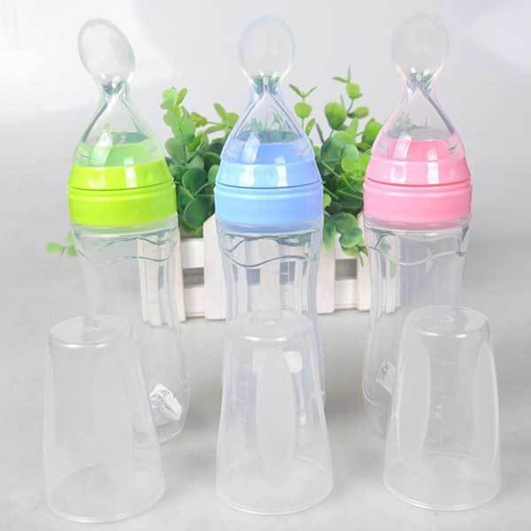 Silicone Baby Spoon Bottle Feeder for First Solid Foods