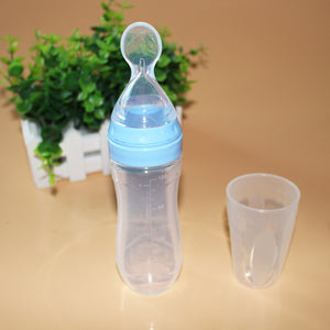 Baby Spoon Bottle Feeder – Silicone Infant Feeding Bottle for First Foods